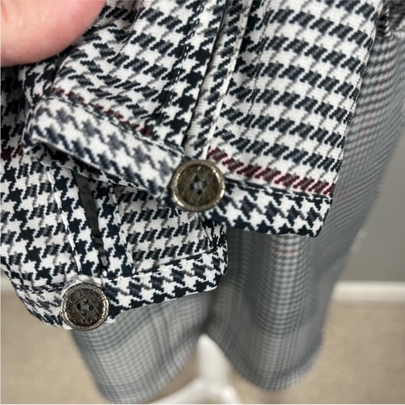Vintage Barbour Secretary blouse bow tie neck houndstooth pattern fits M/L - Picture 8 of 10